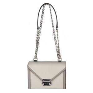 MICHAEL KORS Whitney Leather Convertible Shoulder bag to Crossbody in Gray